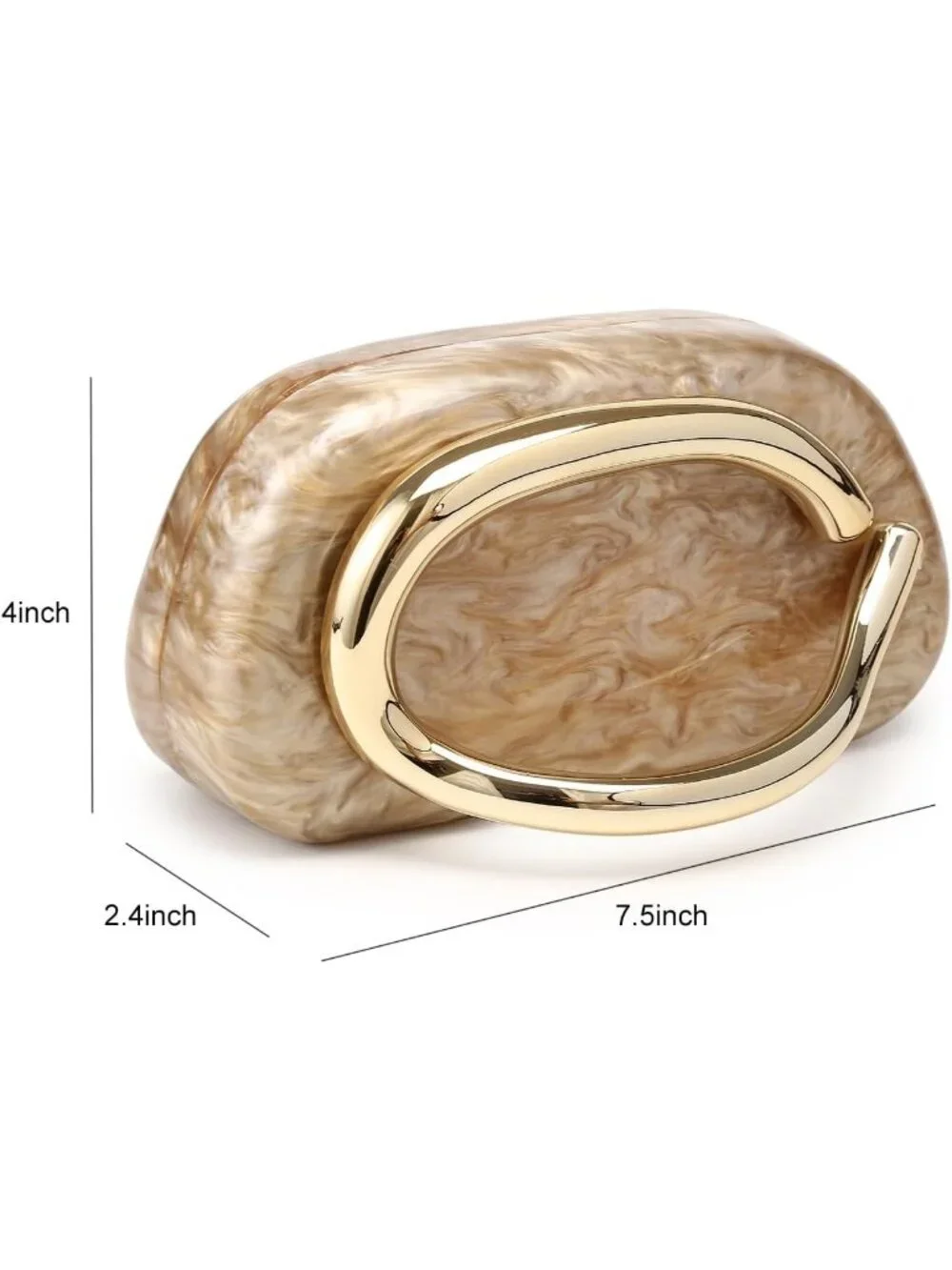 Women's Acrylic Coffee Clutch Purse Trendy Evening Crossbody Shoulder Bag